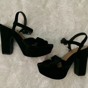 Velvet Platform Sandals
